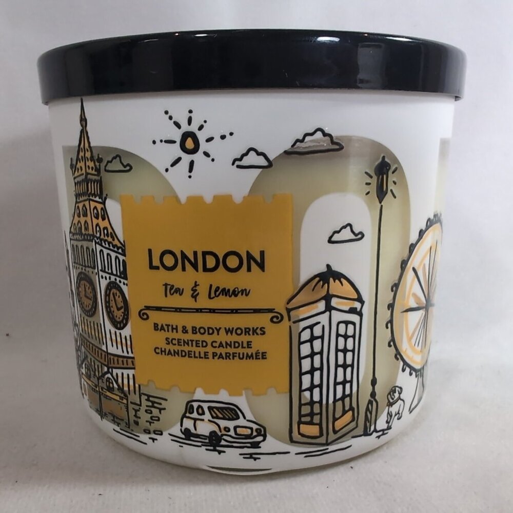 Bath & Body Works Scented Candle London Tea & Lemon RARE NEW 411g 14.5oz 3-Wick